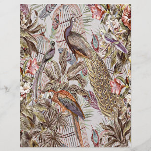 Papier origami oiseaux tropicaux vintage