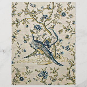 Papier origami vintage oiseaux bleu et or