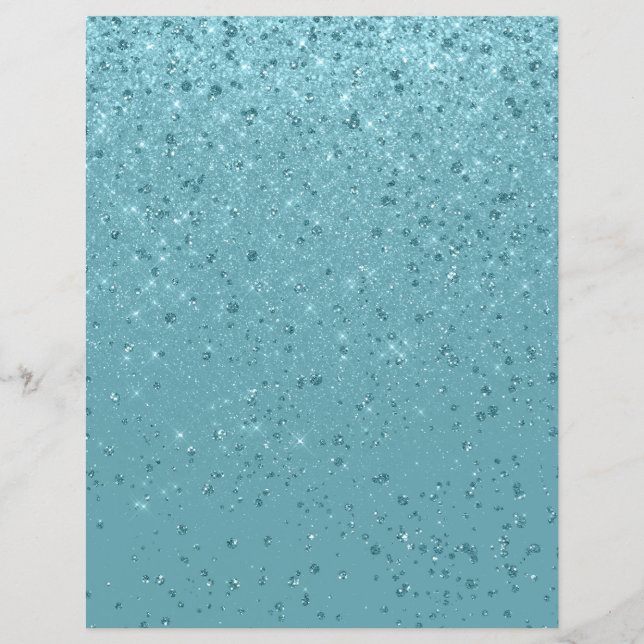 Papier Pailleté Turquoise pour Scrapbooking (Devant)
