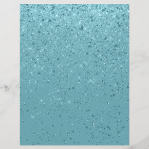 Papier Pailleté Turquoise pour Scrapbooking