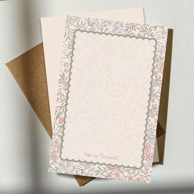 Papier papeterie Blush Pastel Floral (Créateur téléchargé)