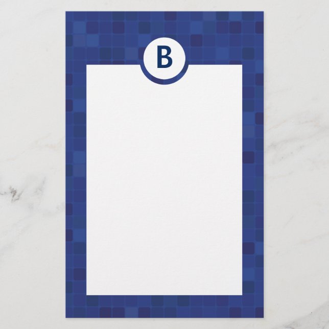 Papier papeterie en mosaïque bleue (Devant)
