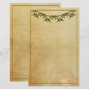 Papier papeterie Vintage Art Déco avec verdure