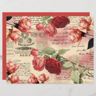 Papier papier Ephemera Rose vintage