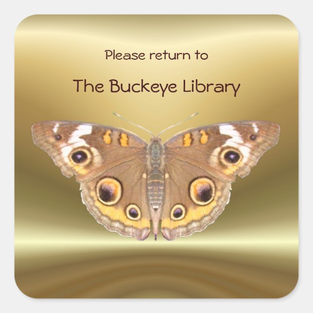 Papier papillon Buckeye Bookplate 2 ~ autocollant (Devant)