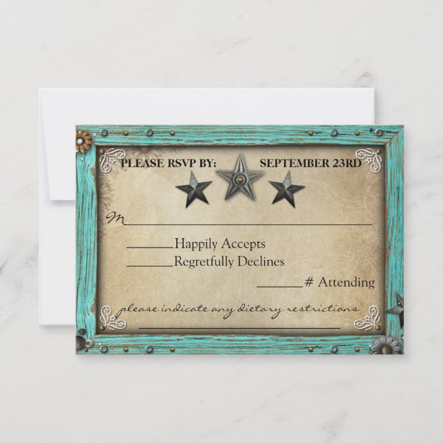 Papier parchemin de campagne rustique carte RSVP (Devant)