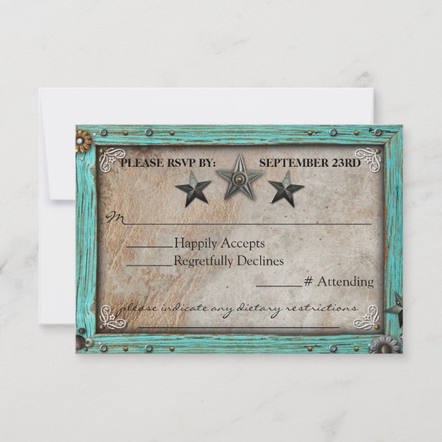 Papier parchemin de campagne rustique carte RSVP (Devant)