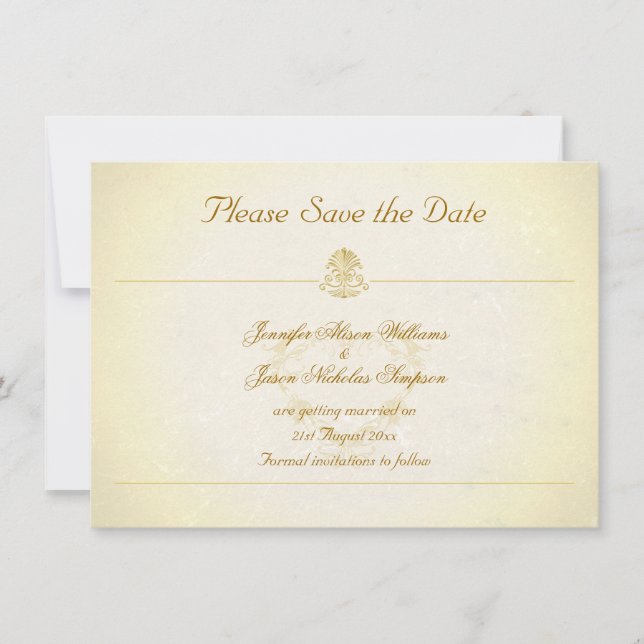 Papier parchemin vintage - Invitation à sauver la  (Devant)