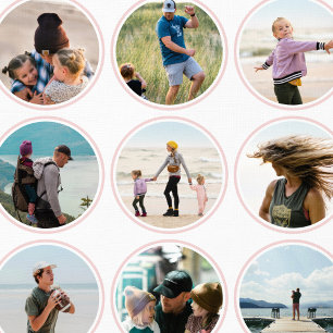 Papier Peint 16 Photos personnalisées & Couleur Cercle Motif ro