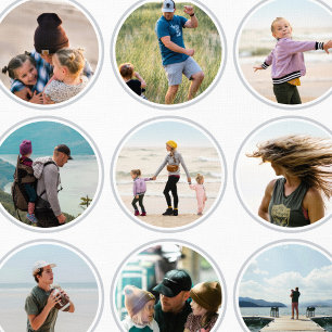 Papier Peint 16 Photos personnalisées et Couleur Cercle Motif C