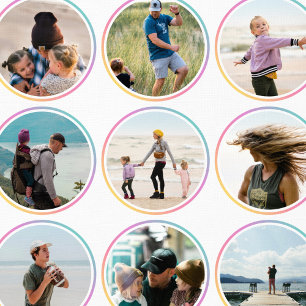 Papier Peint 16 Photos personnalisées et couleur Dégradé arc-en