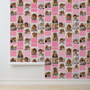 Papier Peint 17 Photo Collage avec Motif mod - Nuances de rose