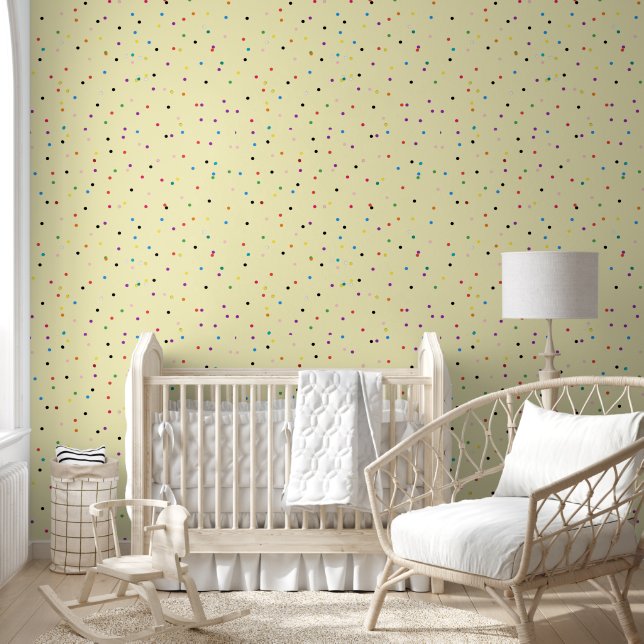 Papier Peint 2' x 12' Polka Dot Vinyl Texturé (Enfants)