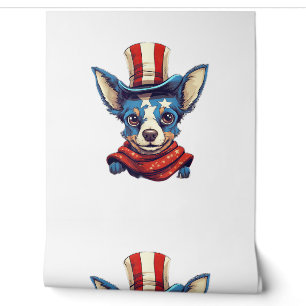 Papier Peint 4 juillet Patriotique Rat Terrier Chien