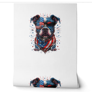 Papier Peint 4 juillet Patriotique Staffordshire Bull Terrier D