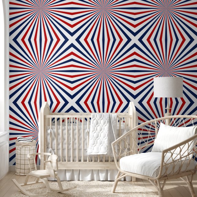 Papier Peint 4 juillet rouge blanc et bleu simple (Enfants)