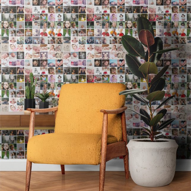 Papier Peint 64 Collage Modèle photo (64 Photo Template Collage Wallpaper by Ricaso. Repeating pattern of your own photographs. Unique)