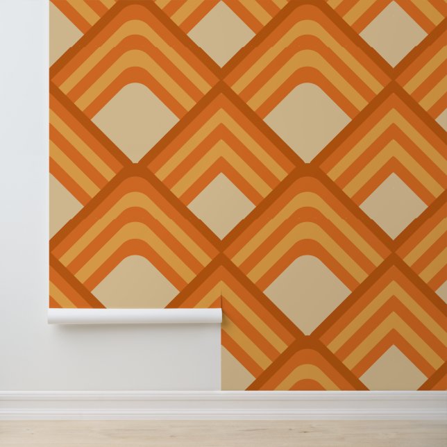 Papier Peint 70 orange géométrique (Application)