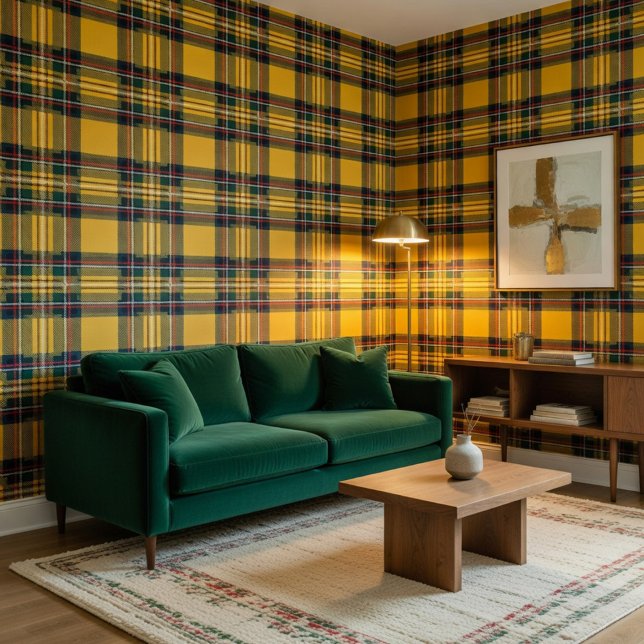Papier peint à carreaux tartan jaune (Créateur téléchargé)