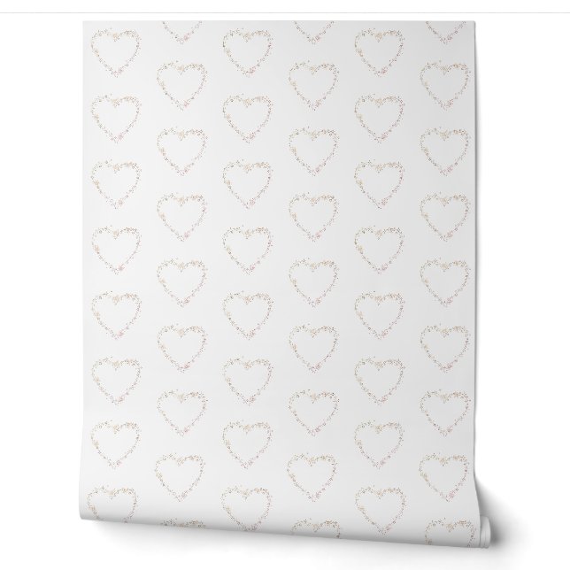 Papier peint à coeur floral délicat  (Déroulement)