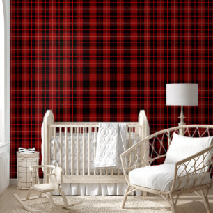 Papier Peint à damiers rouge cosy design texturé
