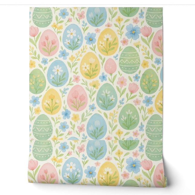 Papier peint à décoller et à coller à motif floral (Déroulement)