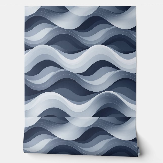Papier peint à effet d'onde monochromatique - Mini (Déroulement)