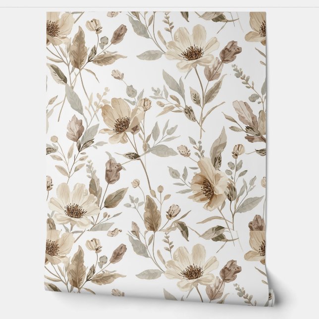 Papier peint à motif botanique | Papier peint flor (Déroulement)