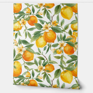 Papier peint à motif de citron