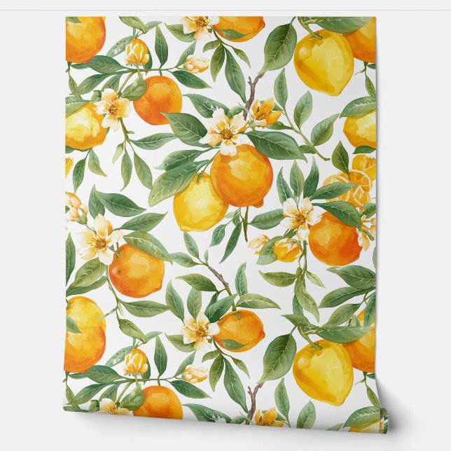Papier peint à motif de citron  (Déroulement)