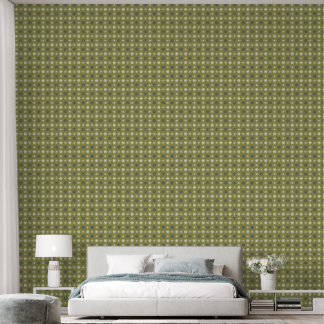 Papier peint à motif floral vert olive rétro