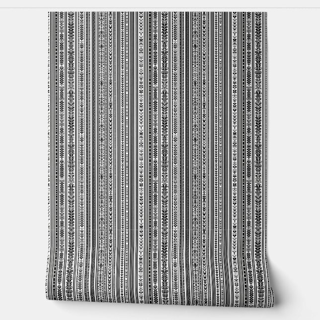papier peint à motif noir et blanc (Déroulement)