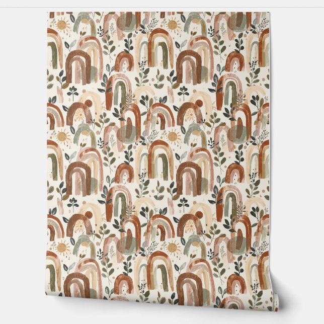 Papier peint à motifs Boho | Amovible (Déroulement)