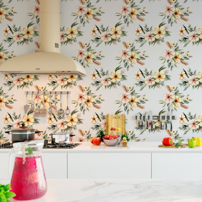 Papier peint à motifs floraux jaunes doux (Créateur téléchargé)