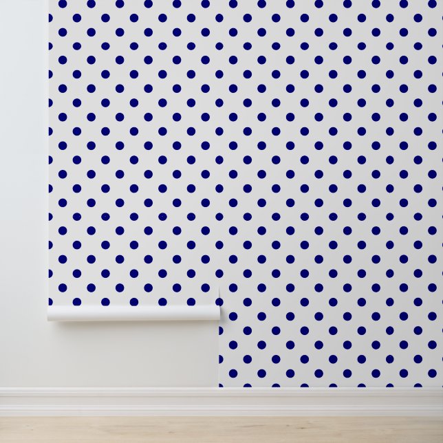 Papier Peint À petits pois bleu et blanc (Application)