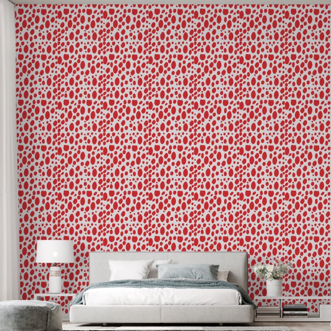 Papier peint à pois rouges (Chambre à coucher)