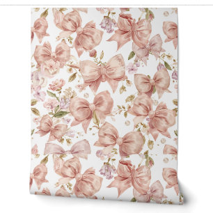Papier Peint à Ruban Rose Pâle Mur d'Accent de N