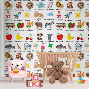 Papier Peint ABC Alphabet Neutral Enfants Décor de crèche