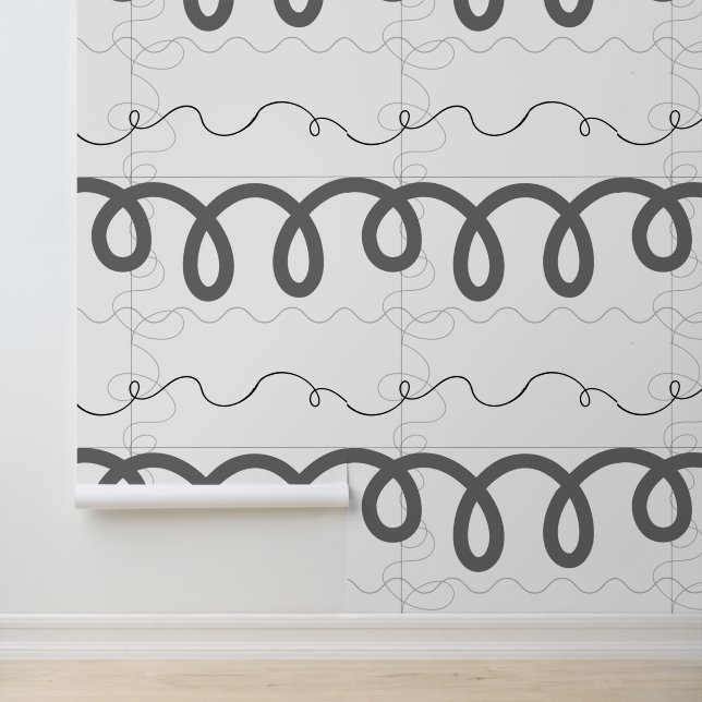 Papier peint Abstrait en noir et blanc (Application)