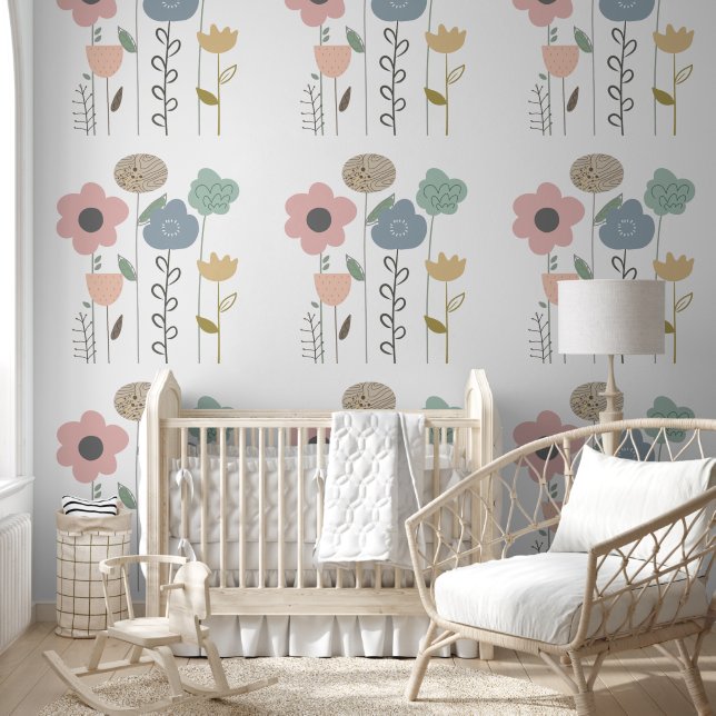 Papier peint Abstrait floral Boho (Enfants)