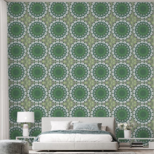 Papier Peint Abstrait Floral Élégant vert printemps