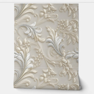 Papier Peint Acanthus blanc ivoire