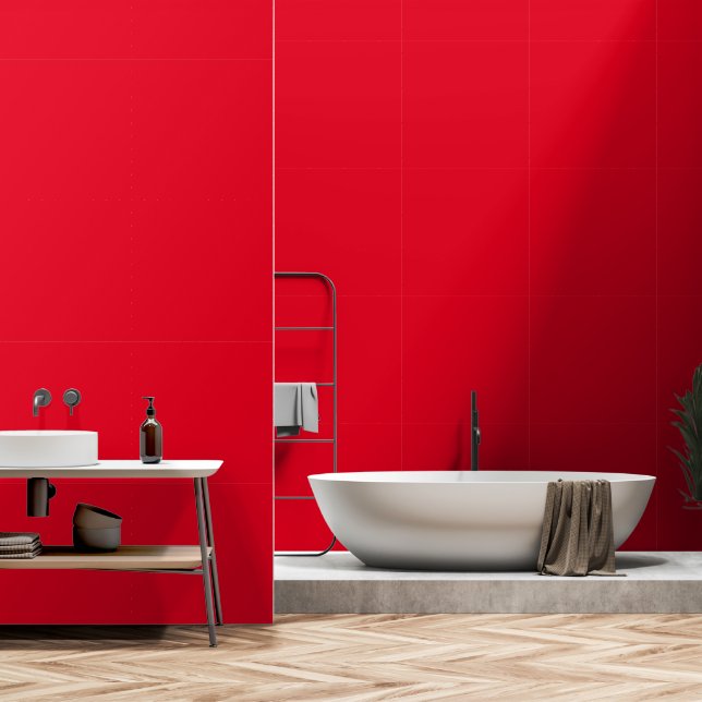 Papier Peint Accent rouge pomme (Salle de bain)