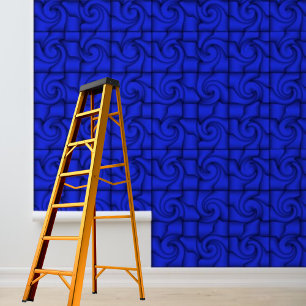 Papier peint adhésif motif graphique bleu