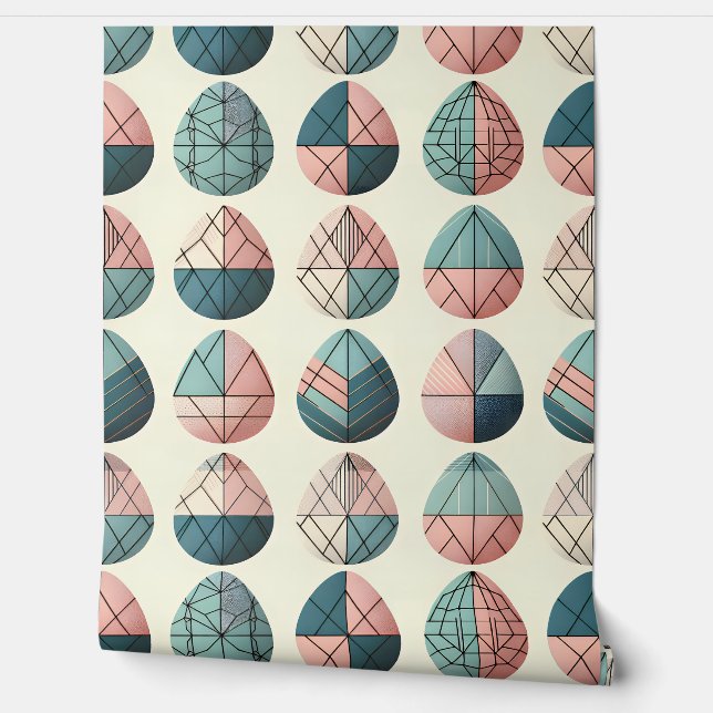 Papier peint adhésif œufs de Pâques scandinave (Déroulement)