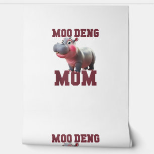 Papier Peint Adorable MOO DENG MOM Baby Hippo Mama Dabbing Prin