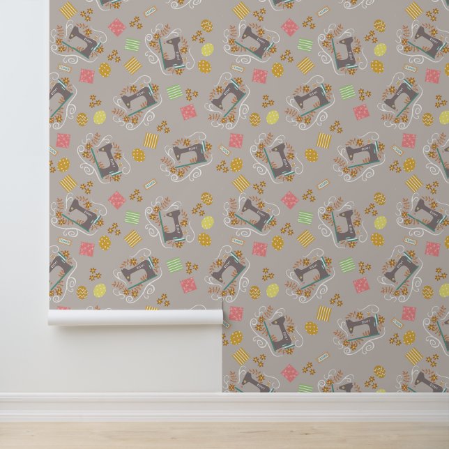 Papier Peint Aimer Machine à coudre gris (Application)