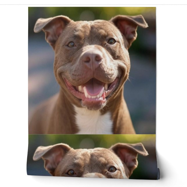 Papier Peint Ajouter une Personnaliser photo Pit Bull (Déroulement)