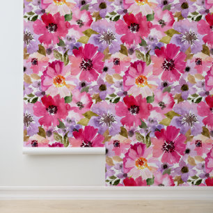 Papier Peint Ajouter votre monogramme   Aquarelle d'été Floral