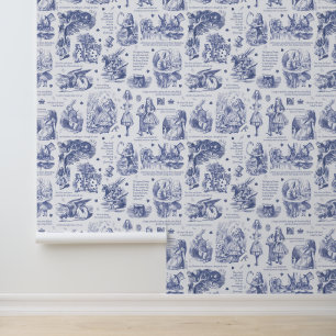 Papier Peint Alice au pays des merveilles Pépinière en toile bl